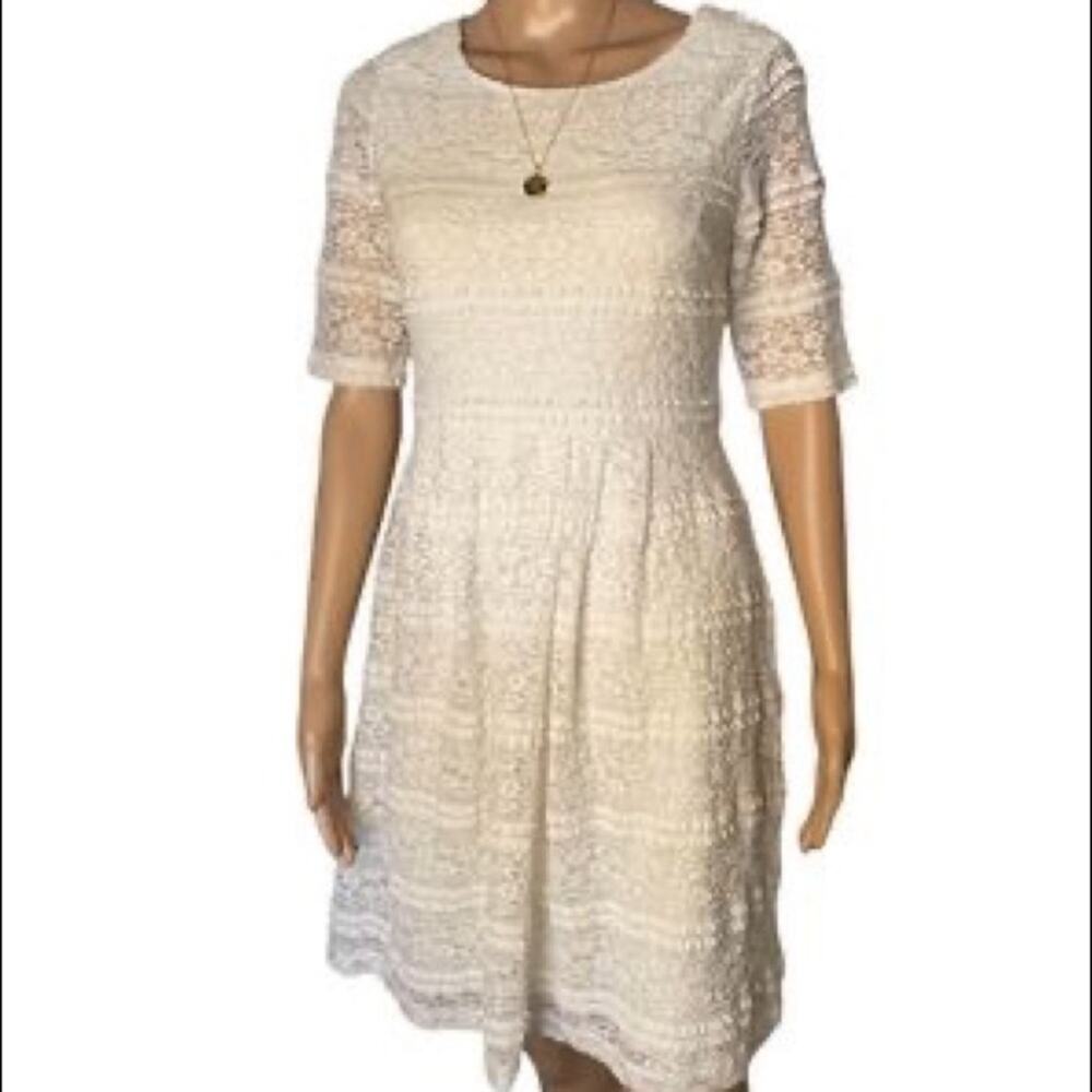 Enfocus Studio Mini Dress 4 Casual Communion Boho Floral Lace Fit & Flare White